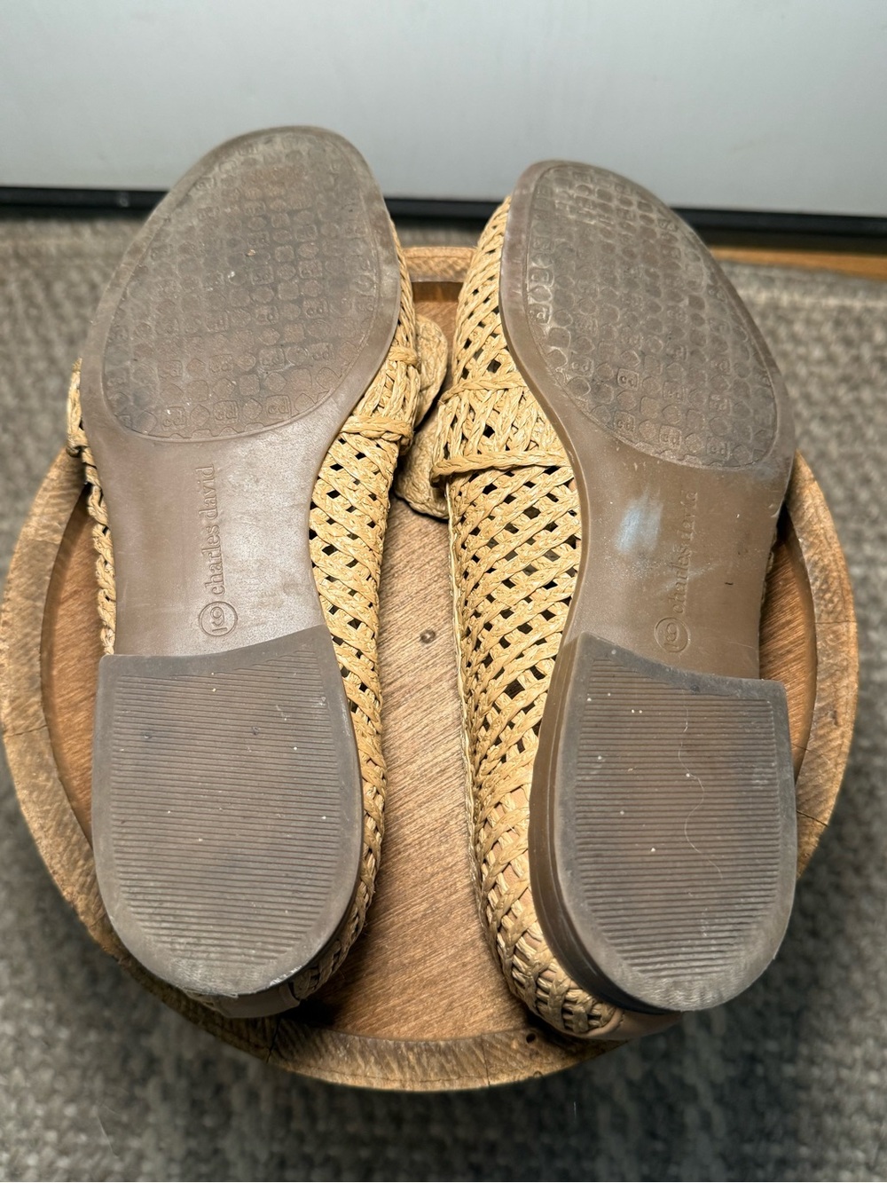 Charles David Finite Woven Raffia Bow Loafers in Tan - Picture 5 of 5